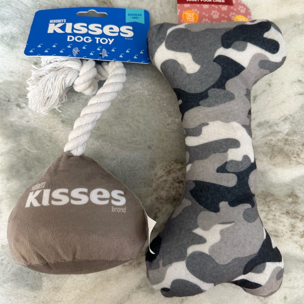 Hershey's Kisses Rope - and Gray camo stuffy bone toys